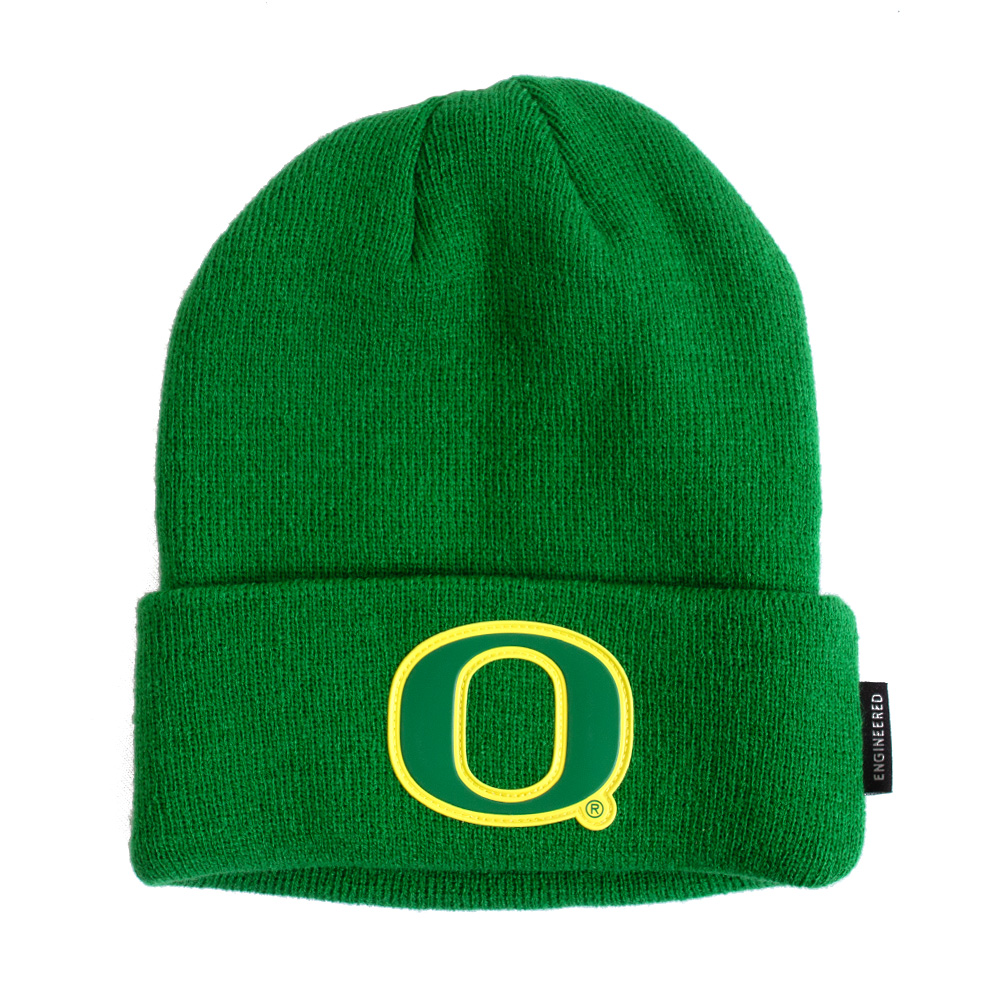 Classic Oregon O, Nike, Green, Beanie, Acrylic, Accessories, Unisex, Sideline, Cuffed, Hat, 796323